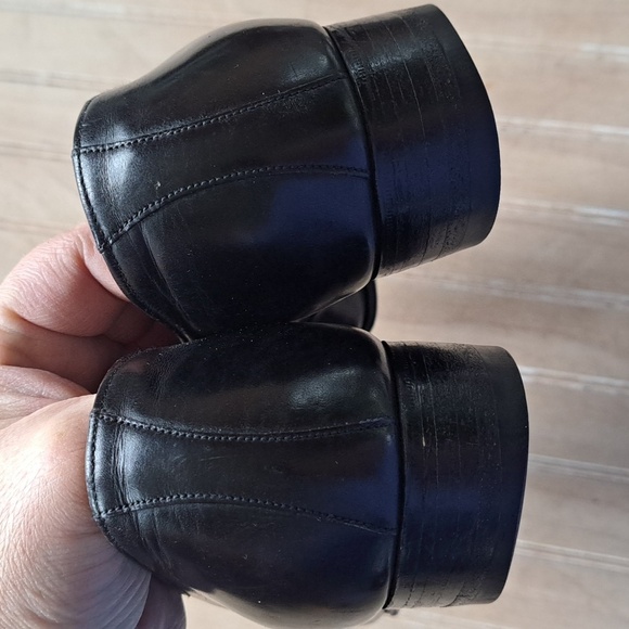 Vintage Rare Salamander Black Leather Dress Shoes Woven Pointed Toe Stacked Heel main image 12
